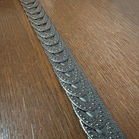 Vintage Style Black Metal Disc Belt Rhinestone Oval Buckle Boho Western stretch - Picture 4 of 8